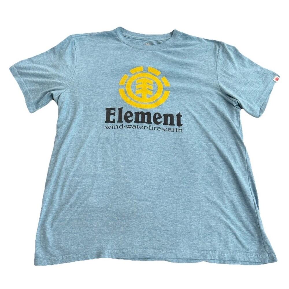 Element Cotton Crewneck Short Sleeve T-Shirt Light Blue Size M